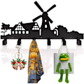 Miniatyrbild 1 av 5: Väggmonterade klädkrokar med 6 krokar, väggdekoration i metall för kappa, hatt, kläder, väskor, nycklar eller handdukar