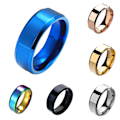 Miniatyrbillede 4 af 4: 1 stk Ring Unisex Rustfrit Stål Spejl Let Finger Ring Til Bryllup Silver US 9