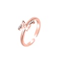 Pikkukuva 2 / 5: Muodi Naiset Yksinkertainen A-Z Englannin Aakkoset Kirjain Timantti Avorenkaan Korut Rose Gold F