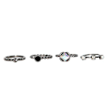 Miniatyrbillede 1 af 5: 4 stk. Kvinders Retro Punk Rhinestone Ringe Sæt Midt Finger Stack Ring Mode Smykker