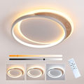 Miniatyrbillede 2 af 5: Træ LED Loftlampe, 40cm med Fjernbetjening Dæmpbar LED Loftlampe 3000K-6000K, Stue, Studie [Ener