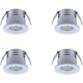 Miniatyrbild 1 av 3: Set med 4 mini infällda LED-spotlights, 3 W, kallvit ljus Vit