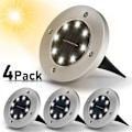 Miniatyrbillede 1 af 5: Solcelled Udendørs Lys, 4 Pak: 8 LED Solcelled Havelys 3000K Varmt Hvid Vandafvisende IP65, Udendørs Solcelled Lys