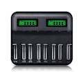 Miniatyrbillede 2 af 5: Universal batterioplader, 8-slot batterioplader, egnet til AA/AAA/C/D Ni-MH/Ni-Cd genopladelige batterier