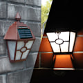 Miniatyrbild 3 av 5: Solcellslampor för utomhusbruk, hexagonformade vägglampor för landskap, utomhusgårdens vägglampor (svart varmt vitt ljus),