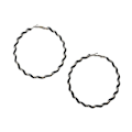 Miniatyrbillede 1 af 2: Øreringe Geometri Rund Ring Spiral Vindende Sort Linje Twist Legering Smykker Til Bold