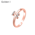 Pikkukuva 3 / 5: Muodi Naiset Yksinkertainen A-Z Englannin Aakkoset Kirjain Timantti Avorenkaan Korut Rose Gold F