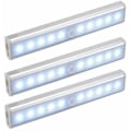 Miniatyrbillede 1 af 5: Sæt af 3 10 LED-lamper, trådløse, USB-opladelige, magnetiske, bevægelsessensor, bærbare. Skabslys, nødbærbart lys, natlys til børn, Auxi