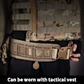 Miniatyrbild 4 av 5: Molle Militärbälte, Justerbart Taktiskt Militärbälte med Vadderad Mesh-Foder för Skytte, Paintball, Jakt, 1000D Nylon