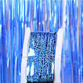 Miniatyrbillede 1 af 4: 2 stk. 1mx1m Laser Regn Gardin Fødselsdag Dekoration Bryllup Fest Baggrund 1m*4m