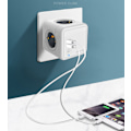 Miniatyrbillede 5 af 5: Europæisk stil med USB-stikkonverter, multifunktionel europæisk standard forlængerledning (med 1,5 meter ledning - standard E03-2)
