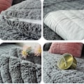 Miniatyrbillede 2 af 4: Moderne enkel plys sofasæde, universel all-inclusive varm tyk sofasæde, tatami karnap pude(Grå, 90*160)