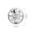 Miniatyrbild 2 av 4: Kreativt fint utförande hopfällbar kosmisk astronomisk bollring mode smycken för dejting Silver 9