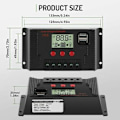 Miniatyrbillede 2 af 5: Laderegulator 30A solcellepanel laderegulator automatisk identifikation 12V/24V med LCD-display og 5V USB-port Bla