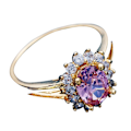 Miniatyrbild 1 av 5: Bröllopsring fint utförande smycken gåva kvinnor elegant strass fingerring för bal Purple Size 8