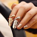Miniatyrbillede 4 af 5: 1 stk Fingernegl Ring Polering Rhinestone Legering Legering Fingernegle Ring Til Fest Silver