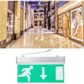 Miniatyrbild 3 av 5: LED-nödutgångsskylt, LED-nödsignallampa, gröna säkerhetsutrymningslampor för köpcentra, stormarknader, s