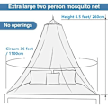Miniatyrbillede 2 af 5: Myggestop til seng, King Size Seng Himmelophæng, Prinsesse Rund Bøjle Sheer Seng Himmelophæng til alle barnesenge og voksne