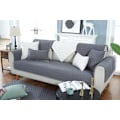 Miniatyrbillede 3 af 5: Moderne og enkel vævet vasket bomulds sofa pude, stof anti-slip læder sofa betræk pude (Grå ternet, 70*70CM)