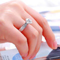 Miniatyrbillede 3 af 3: Damen Mode Zirkon Inlay Ring Luxus Versilberte Legierung Fingerring Schmuck 8