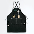 Miniatyrbillede 1 af 5: Justerbar Heavy Duty Vandtæt Canvas Arbejdsforklæde til Ingeniør, Tømrer, Barber, Køkken, Have, Keramik, Værksted,