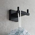 Miniatyrbild 3 av 5: Svart handdukshängare badrum skruv-på väggklädhängare rostfritt stål för kök