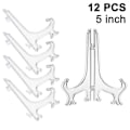 Miniatyrbillede 1 af 5: Piao 12 stk. Plast Staffeli Pladeholdere, Pladeholdere, Foldbare Plader, Display Stativer Til Præsentation Af Samleplader, Skålholdere, Bøger, P Transparent 5 inch