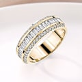 Miniatyrbillede 4 af 5: Mode Fidget Ring med Rhinestone Indlæg, All Match Smykker, Kvinders Finger Ring til Daglig Brug US 7