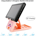 Miniatyrbillede 2 af 5: Sød Switch Stativ til Nintendo, Pink Kawaii Anime Switch Lite Stativ, Justerbar Foldbar Bærbar Kompakt Spilholder