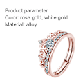 Miniatyrbilde 4 av 5: Legering Ring Solid Avtakbar Krone Avtakbar Krone Dame Ring Til Bryllup Rose Gold US 10