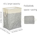 Miniatyrbillede 3 af 5: Snavs Tøjkurv, Tøjkurv Med Håndtag, Tøjkurv Til Beskidt Tøj, 42x31x50, Opbevaringspose Til Tøj, Foldsbar, Grå