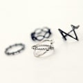 Miniatyrbillede 1 af 4: 4 stk./sæt Ringe Rustfrit Holdbart 4 i 1 Kvinders Punk Mode Ringe Til Festival