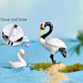 Miniatyrbillede 4 af 5: 3 x 3 stk. Figuriner Rødkronede Traner Giftfri Plast Imitation Traner Display Form Til Potteplante