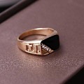 Miniatyrbillede 2 af 5: Moderne smykker Klassisk guld farve Rhinestone vielsesring Sort emaljeringe til mænd kvinder Julefest gaver Silver