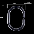 Miniatyrbild 3 av 5: Piao 30-pack Duschdraperiringar Gardin C-ringar Hängare Badrumsdraperi Loop Clip Slide (transparent) Colorless