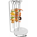 Miniatyrbillede 2 af 5: Rustfrit stål grillspyd sæt med 2 - Med grillophængningsstativ