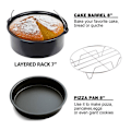 Miniatyrbild 5 av 5: Tillbehör till airfryer - kakform, pizzaplatta, 3-pack