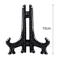 Miniatyrbillede 5 af 5: Piao 12 stk. Plastik Staffeli Pladeholdere, Pladeholdere, Foldbare Plader, Display Stativer Til Præsentation Af Samlingsplader, Skålholdere, Bøger, P Black 6 inch