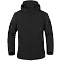 Miniatyrbillede 1 af 5: Vandtæt militær softshell jakke til mænd med fleeceforing camouflage outdoor jakke sort L