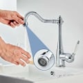 Miniatyrbild 2 av 5: Elegant köksblandare diskho mixer kran hög pip 360° rotation retro krom mässing köksblandare