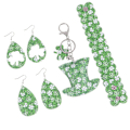 Miniatyrbillede 3 af 3: 2 par St. Patrick's Day øreringe med nøglering og armbånd til kvinder