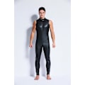Miniatyrbild 1 av 5: Sexig herr våtlook latex catsuit konstläder tvåvägs lång dragkedja gren body nattklubb DS jumpsuit underkläder kostym Black-B M