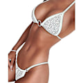 Miniatyrbild 1 av 5: Sexig kvinnobikini med strass och push-up, set med bh, badkläder för strand White L