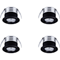 Miniatyrbild 1 av 3: Set med 4 mini infällda LED-spotlights, 3 W, varmvit svart
