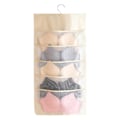 Miniatyrbillede 1 af 5: Multifunktionel Hængende Garderobe Dobbeltsidet Hængende Opbevaringspose style1 beige
