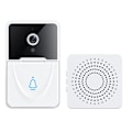 Miniatyrbillede 1 af 5: Trådløs Videodørklokke, Smart Hjem Dørklokke Intercom HD Nattesyn WiFi Opladning Tyverisikring Dørklokke, To-vejs