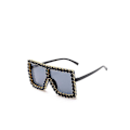 Miniatyrbilde 4 av 4: Flate Topp Kvadratiske Krystall Solbriller Unisex Retro Anti-UV Bling Solbriller