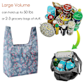 Miniatyrbillede 4 af 5: 2 Pak Genanvendelige Indkøbsposer Foldbare Store Indkøbsposer Med Lomme Genanvendelige Toteposer Maskinvaskbare Til Køkken Indkøb style 3
