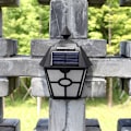 Miniatyrbild 1 av 5: Solcellslampor för utomhusbruk, hexagonformade vägglampor för landskap, utomhusgårdens vägglampor (svart varmt vitt ljus),