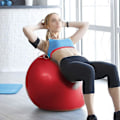 Miniatyrbillede 4 af 5: Træningsbold og yogabold til træningsbalance og kerne styrke og stabilitetsbold med pumpe Red